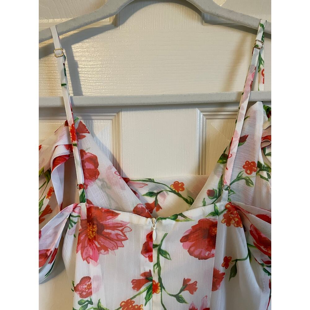 Hello Molly Maxi Dress Sz XS Rose Reverie Off The Shoulder  Floral Lined Flowy - Picture 6 of 11